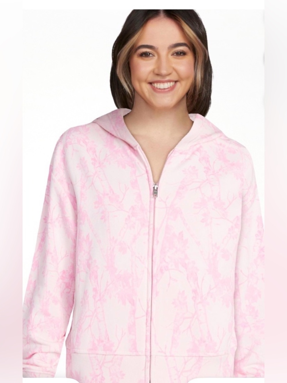 No Boundaries Pink Floral Zip Hoodie NWOT Size Small